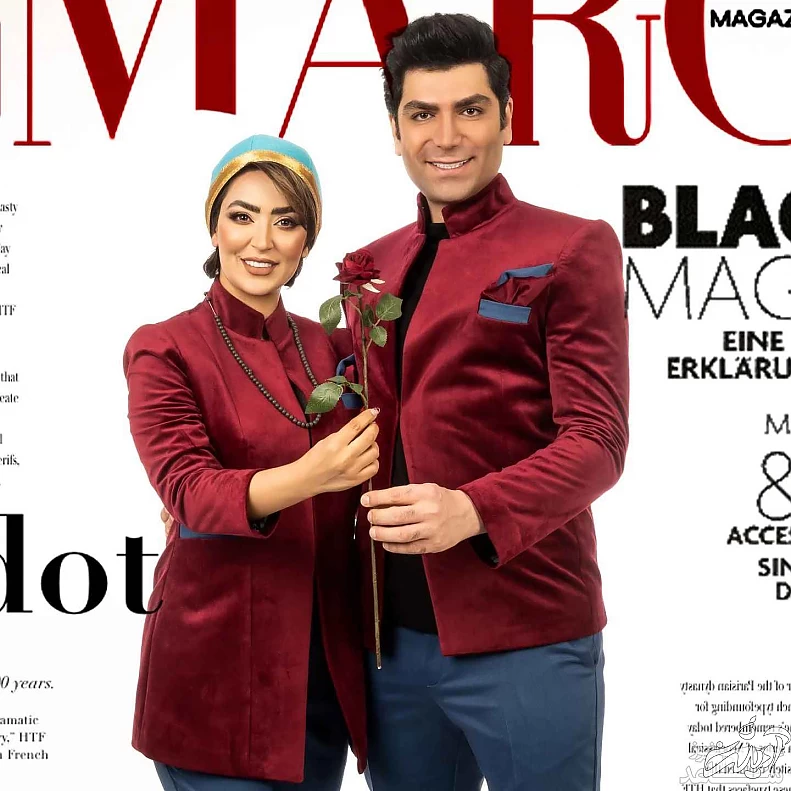 پوشش فریبا طالبی و همسرش با مدلی از زمان های دور